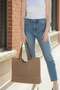 Women's Knitwear Shoulder Bag with Leather Strap Daily Stylish Steel Knitwear Bag 1617 Camel - 4