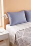 Blue Tile Patterned Double Printed Pique & Bedspread 200X230 cm - 6
