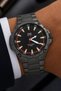 Men's Smoked Metal Strap Black Dial Red Detailed Wristwatch 2 Years Warranty - 2