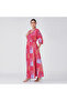 Peach Ombre Embroidered Maxi Shirt Dress - 3