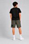 Boys' Printed Zippered Summer Combed Cotton Sports Capri Shorts - 4