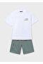 Boy's Combed Cotton Shorts T-Shirt Set Green - 3