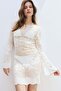 Motif-detail crochet-look dress