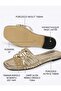Women's Thin Heeled Jurdan Sole Cross-Strapped Slippers-Gold - 2