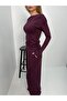 Women's Side Gathered Long Sleeve Wide Leg Pants Blouse Bottom Top Two Piece Set - 4