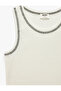 Crew Neck Sleeveless Ribbed Undershirt with Stitching Detail - 3