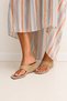 Heeled Shoes 2640 - Wedge Heel Flip Flops Dark Beige Suede Women's Heeled Shoes - 4