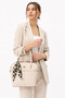 Cream Women's Shoulder and Hand Bag with Stylish Scarf Detail and Adjustable Strap for Daily Use - 3