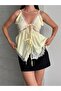 Women's Lace Strap Tie V-Neck Bohemian Summer Blouse - 5