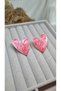 Ocean Wave Heart Earrings (Blue Black Pink Green White)