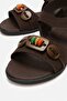 Accessories Women's Single Strap Sandals Brown - 3