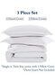 100% Organic Cotton Duvet Cover Set - Double Size, White 3-Piece Bedding Set, Soft Breathable Fabric - 5