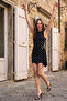 Women's Polka Dot Patterned Sleeveless Dress with Buckle Detail - 6