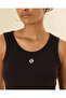Women Black Rib Sleeveless T-Shirt - 4