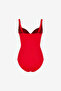 Women Shirred Red Swimsuit - 2