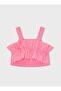 Girl's Strappy Ruffle Blouse 2-10 Years Old Pink - 2