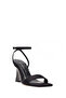 Women's Black Ankle Buckle High Wedge Heeled Satin Sandals 26Sfe39096F - 8