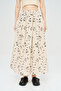 Women's Floral and Leaf Embroidered Sequined Maxi Skirt
