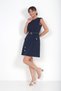 Women's Self-Tied Slit Detailed Double Crepe Short Dress - 3