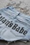 Blue Satan's Babe Stoned Y2K Mini Denim Shorts - 2