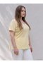 Lcwaikiki Curve Yellow Plus Size 100% Cotton Women's T-Shirt