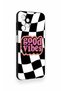 Samsung A13 Compatible Black Good Vibes Patterned Silicone Case - 3