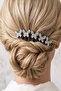 Black Color Butterfly Stone Comb Buckle - 3