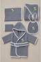 Newborn Embroidered Baby Bathrobe Set 5 Pieces Compatible with 0-2 Years Old 100% Cotton Curly Towels - Baby