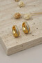 Yellow Color Stone Detailed Patterned Hoop Earrings Women's Stylish and Elegant Daily Use Bijouterie - 5