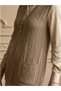 Seasonal Women's Knitted Vest with Buttons and Pockets / Milk Coffee - 2