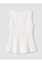 Vizyon New Season White Crew Neck Peplum Blouse - 7
