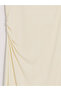 Lcw Vision Beige Crew Neck Gathered Modal Blend Dress - 4