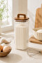 1850 ml Square Line Glass Jar with Wooden Lid and Handle Large Size Food Storage Container - 7
