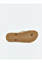 Vizyon New Season Beige Glittery Look Women's Flip Flops - 4