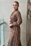 Rose Sequin Embroidered Belted Evening Dress - 3