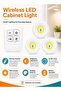 Wireless LED Cabinet Light | 3pcs Remote Control Puck Lights | COB Stick On Under Cabinet Lamp With 30 Min Timer For Wardrobe Kitchen - 3
