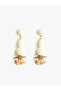 Hanging Large Knitted Beaded Floral Earrings - X Melis Ağazat