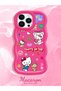iPhone 13 Pro Compatible Case with Camera Protector Red Silicone Couple Phone Case Kitty Pattern - 2