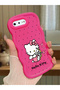 iPhone 8 Plus Compatible Case with Camera Protector Red Silicone Couple Phone Case Kitty Pattern