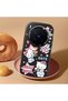 Vivo X300 Pro Compatible Case Camera Protector Black Silicone Couple Phone Case Kitty Pattern - 2