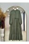 Akşin Lion Modal Britli Tunnel 4 Layer Dress-Na2406 Green