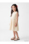 Original Oval Collar Patterned Girl's Dress