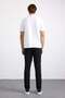 White Regular Plain Embroidered Pique Buttoned Polo Collar T-Shirt - 4