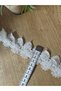 Elegant Floral Patterned Glittering Tulle Detailed Crispy Lace Ribbon (1Mt) - 3
