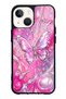 iPhone 13 Mini Pink Prism Butterfly Design Glossy Phone Case
