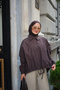 Women's Elastic Ankle Detail Front Lace-Up Shirt Brown