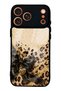 iPhone 17 Pro Max Golden Leopard Heart Design Glossy Phone Case