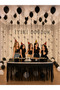 Black and White Birthday Decoration Set Led Light Bow Happy Birthday Foil Balloon Table Decoration Set