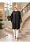 Sleeveless Accessory Detailed Knee-Length Plus Size (40-54) Evening Gown Tunic