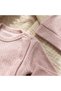 Mellow Bunny Cotton Textured 3-Piece Baby Set - Dried Rose Perforated Knitted Bodysuit, Bottoms with Booties and Hat Set - 6